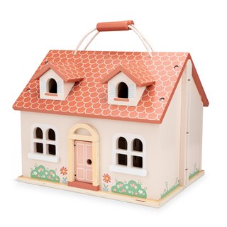 Foldable doll house including furniture